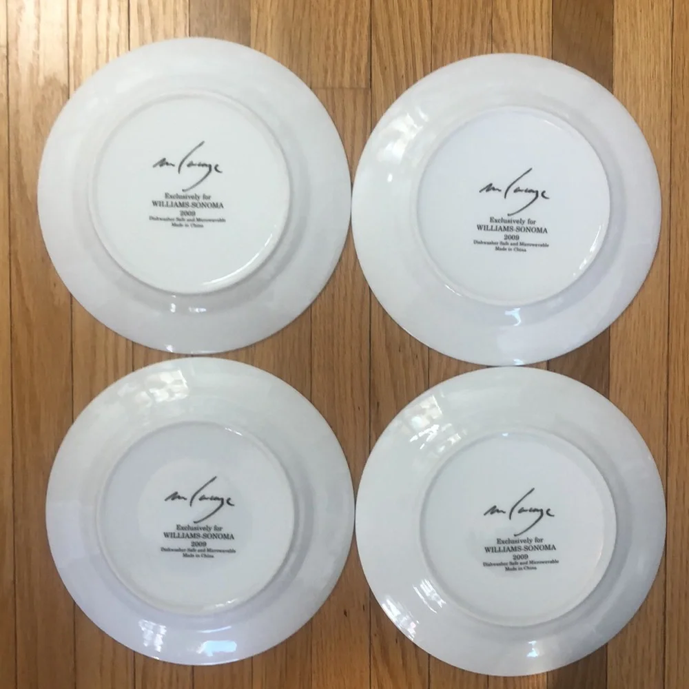 Williams Sonoma Set Seashell Salad Dessert Luncheon Plates